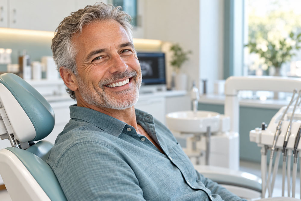 Confident Smile In A Modern Dental Office