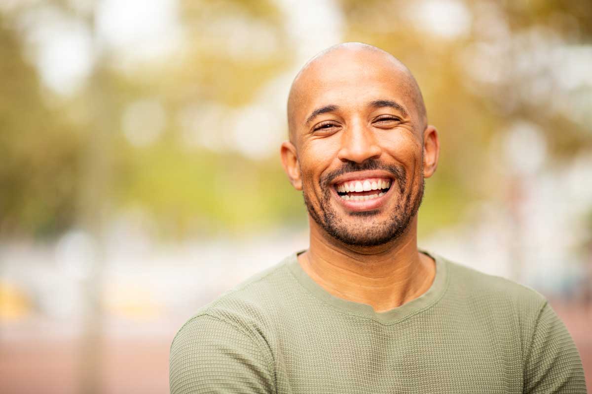 man with radiant smile
