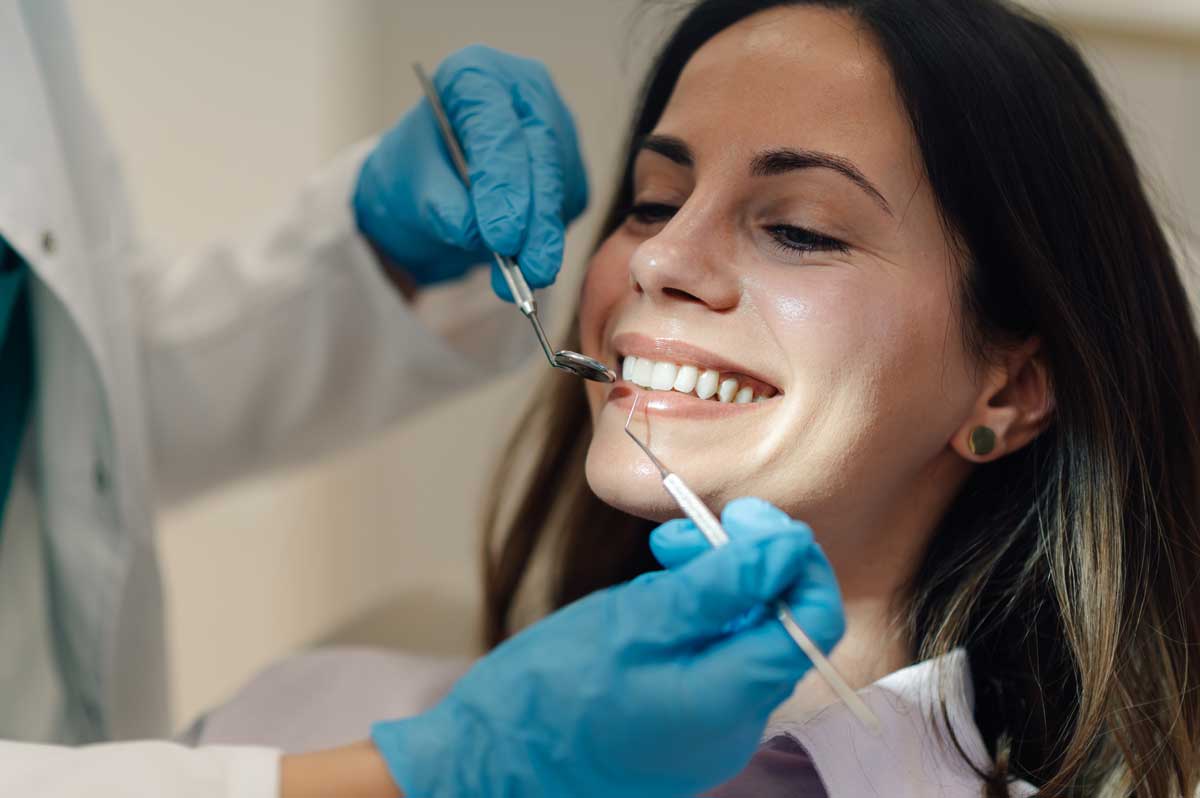 Woman in dental chair